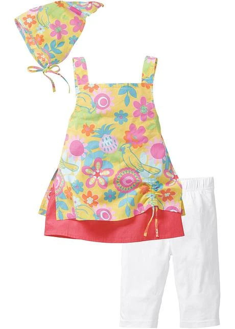 Robe Fille, Legging, Foulard (Ens. 3 Pces.) 3 Robe Fille, Legging, Foulard (Ens. 3 Pces.)