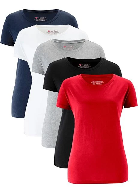 Lot De 5 Tee-shirts Col Rond, Manches Courtes 14 Lot De 5 Tee-shirts Col Rond, Manches Courtes - Afbeelding 12