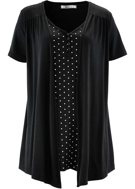 T-shirt 2en1 Col V, Manches Courtes 3 T-shirt 2en1 Col V, Manches Courtes