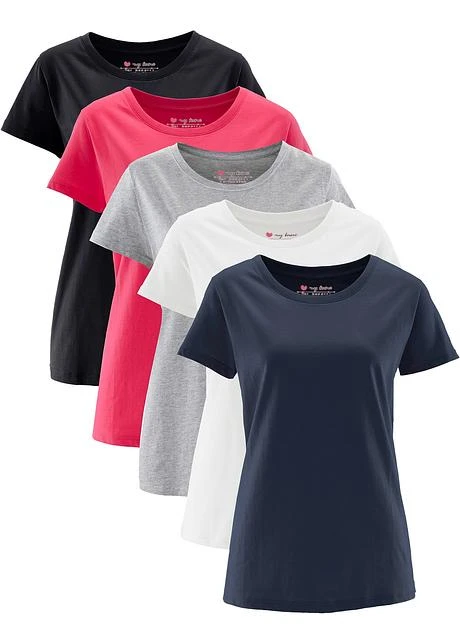 Lot De 5 Tee-shirts Col Rond, Manches Courtes 12 Lot De 5 Tee-shirts Col Rond, Manches Courtes - Afbeelding 10