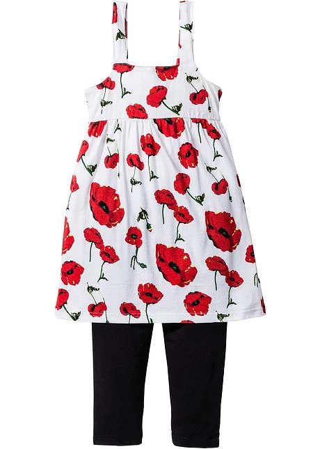 Robe Fille Et Legging 3/4 (Ens. 2 Pces.) Avec Coton 3 Robe Fille Et Legging 3/4 (Ens. 2 Pces.) Avec Coton