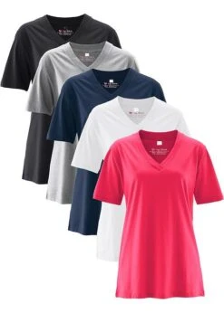 Lot De 5 T-shirts Longs Amples Col En V, Manches Courtes -Venus Mode Winkel 16229750 REYWquRv