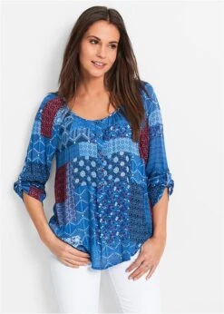 Blouse-tunique Froissée à Manches Longues -Venus Mode Winkel 16256306 iaE56Vl1