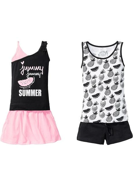 Tops + Short + Jupe Fille (ens. 4 Pces.) 3 Tops + Short + Jupe Fille (ens. 4 Pces.)