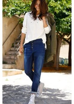 Jean Boyfriend Stretch à Taille élastiquée -Venus Mode Winkel 17142830 nuL6AFey