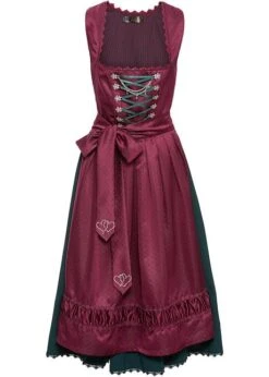 Dirndl à Tablier Satin Brodé (Ens. 2 Pces.)