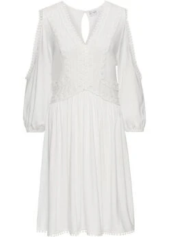 Robe Jersey à Découpes Et Détail Dentelle