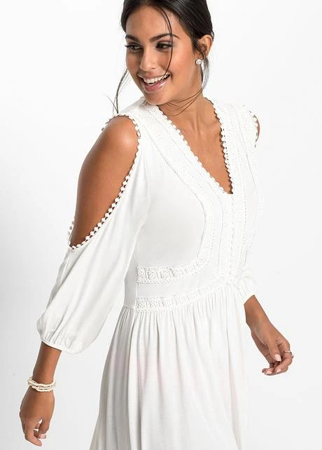 Robe Jersey à Découpes Et Détail Dentelle 8 Robe Jersey à Découpes Et Détail Dentelle - Afbeelding 6