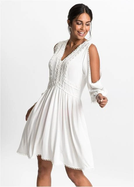 Robe Jersey à Découpes Et Détail Dentelle 4 Robe Jersey à Découpes Et Détail Dentelle - Afbeelding 2