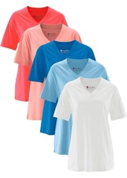 Lot De 5 T-shirts Longs Amples Col En V, Manches Courtes -Venus Mode Winkel 18059862 ohOiCSRT