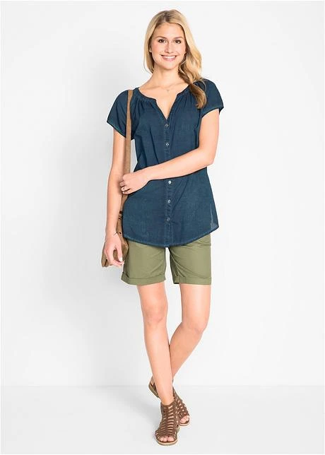 Chemisier Cold-dye à Manches Courtes 6 Chemisier Cold-dye à Manches Courtes - Afbeelding 4