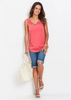 Bermuda En Jean Avec Taille Entièrement élastiquée -Venus Mode Winkel 18112052 DsvmJMBW