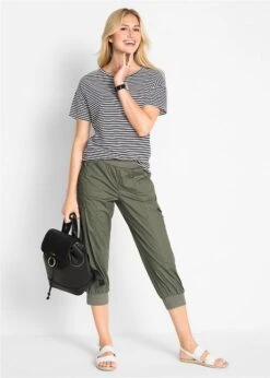 Pantalon Cargo 3/4 En Coton Avec Taille élastiquée -Venus Mode Winkel 18124986 7gyy5Qpj