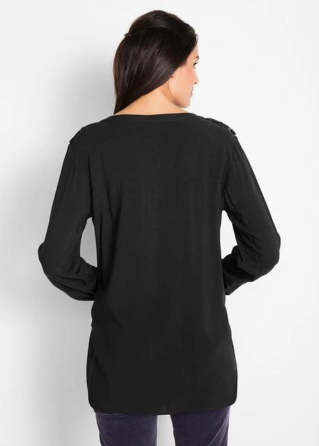 Blouse-tunique En Viscose, Col V Et Manches Longues 5 Blouse-tunique En Viscose, Col V Et Manches Longues - Afbeelding 3