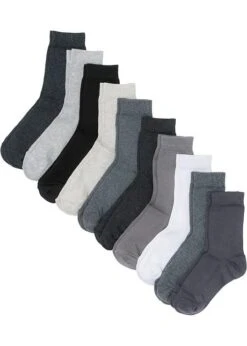 Lot De 10 Paires De Chaussettes Basiques Avec Coton