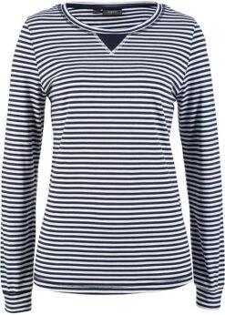 T-shirt Coton Rayé, Manches Longues