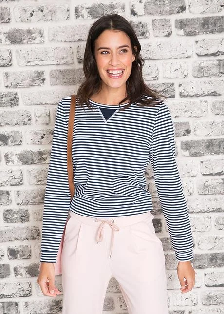 T-shirt Coton Rayé, Manches Longues 9 T-shirt Coton Rayé, Manches Longues - Afbeelding 7