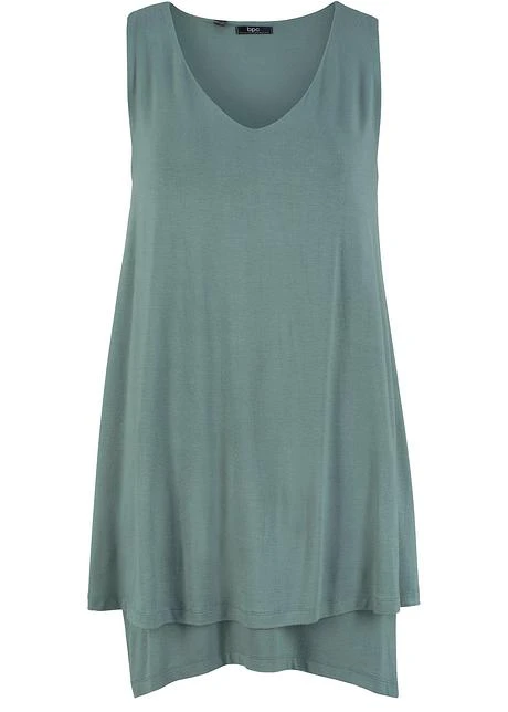 Top Long Double épaisseur à Col V Et Base à Pans 3 Top Long Double épaisseur à Col V Et Base à Pans