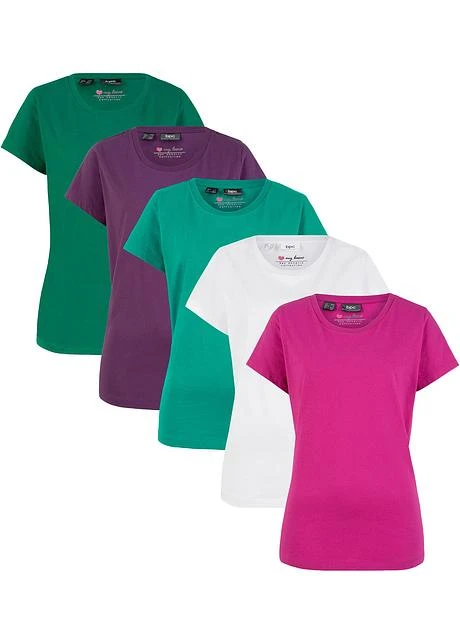 Lot De 5 Tee-shirts Col Rond, Manches Courtes 9 Lot De 5 Tee-shirts Col Rond, Manches Courtes - Afbeelding 7