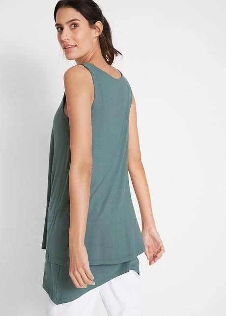 Top Long Double épaisseur à Col V Et Base à Pans 5 Top Long Double épaisseur à Col V Et Base à Pans - Afbeelding 3