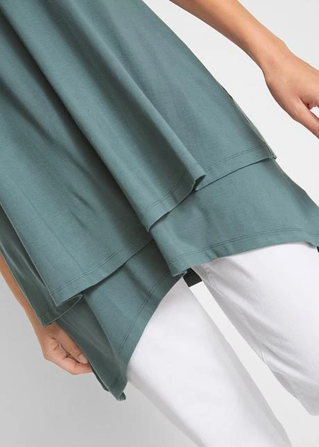 Top Long Double épaisseur à Col V Et Base à Pans 7 Top Long Double épaisseur à Col V Et Base à Pans - Afbeelding 5