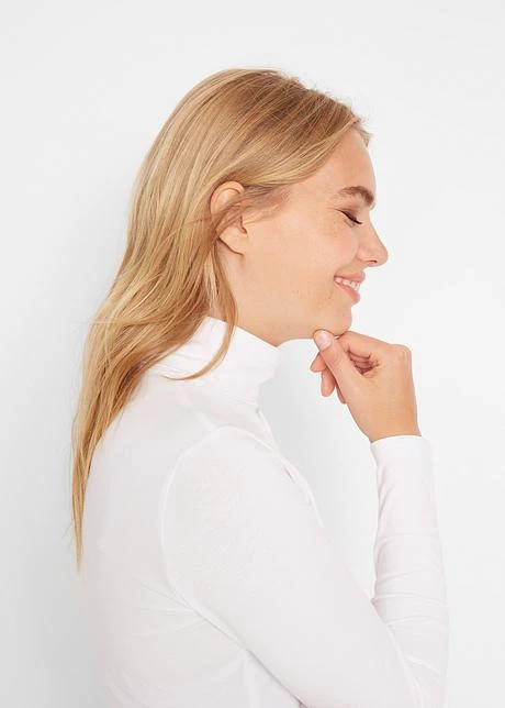 T-shirt Col Roulé Extensible, Manches Longues 8 T-shirt Col Roulé Extensible, Manches Longues - Afbeelding 6