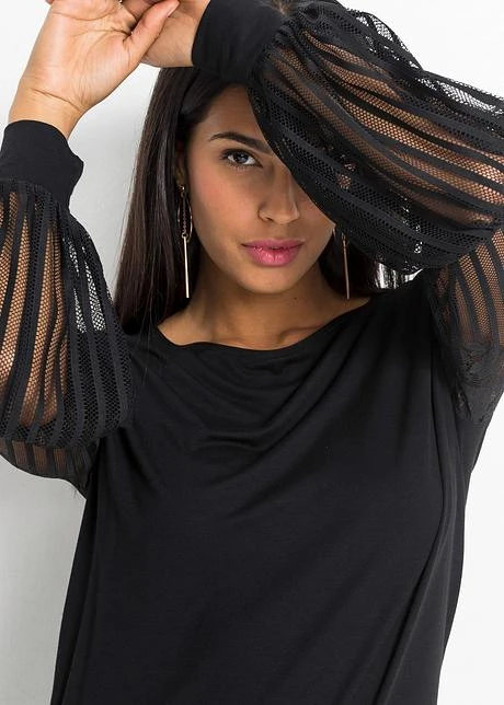 T-shirt Manches Longues à Manches Dentelle 8 T-shirt Manches Longues à Manches Dentelle - Afbeelding 6