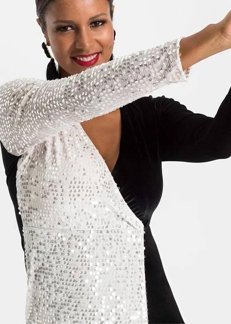 Robe Courte Avec Empiècement à Paillettes 7 Robe Courte Avec Empiècement à Paillettes - Afbeelding 5