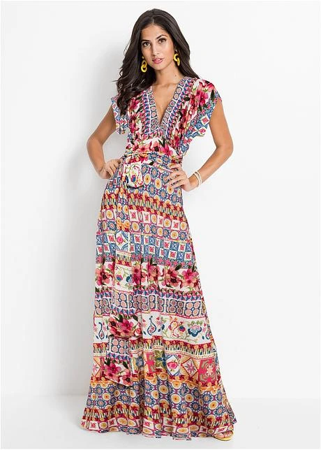 Robe Longue Avec Lien à Nouer En Taille Courte 4 Robe Longue Avec Lien à Nouer En Taille Courte - Afbeelding 2