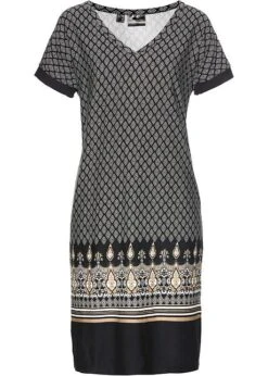 Robe En Jersey à Imprimé, Manches Courtes