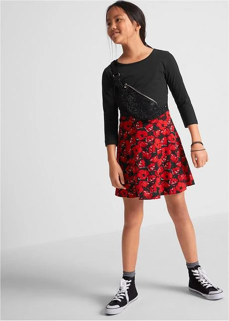 Robe Fille En Jersey De Coton, Manches 3/4 6 Robe Fille En Jersey De Coton, Manches 3/4 - Afbeelding 4