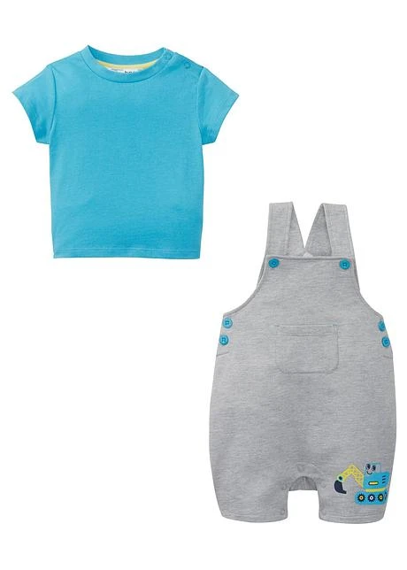 T-shirt Bébé + Salopette Sweat (Ens. 2 Pces.) Coton 4 T-shirt Bébé + Salopette Sweat (Ens. 2 Pces.) Coton - Afbeelding 2