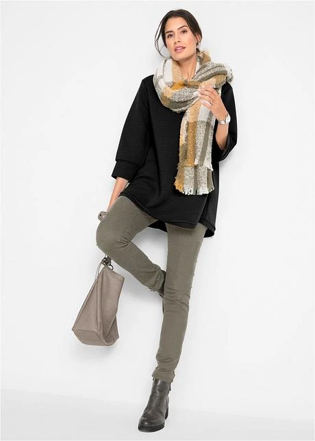 Sweat-shirt Long Structuré Forme Trapèze, Manches 3/4 6 Sweat-shirt Long Structuré Forme Trapèze, Manches 3/4 - Afbeelding 4