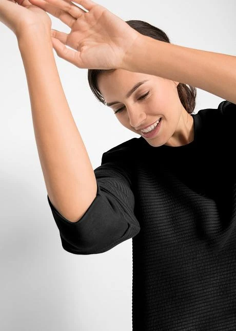 Sweat-shirt Long Structuré Forme Trapèze, Manches 3/4 7 Sweat-shirt Long Structuré Forme Trapèze, Manches 3/4 - Afbeelding 5