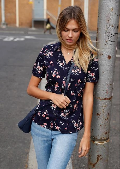 Chemisier Imprimé, Manches Courtes 9 Chemisier Imprimé, Manches Courtes - Afbeelding 7