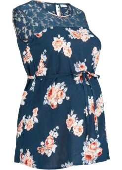 Blouse De Grossesse En Viscose Avec Dentelle