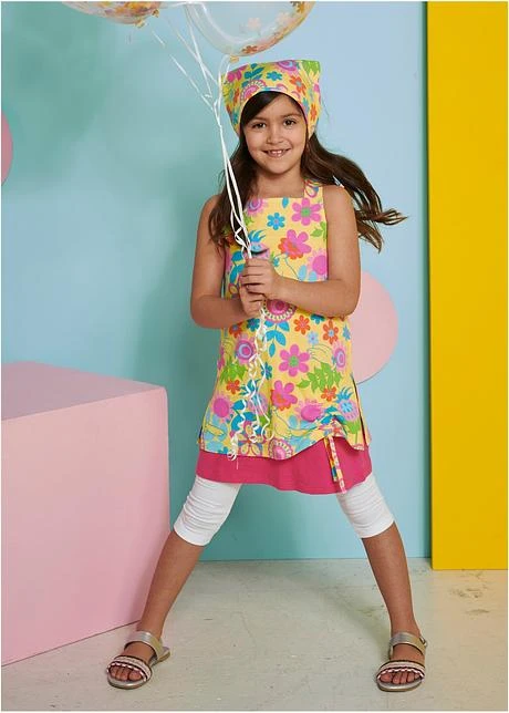 Robe Fille, Legging, Foulard (Ens. 3 Pces.) 8 Robe Fille, Legging, Foulard (Ens. 3 Pces.) - Afbeelding 6