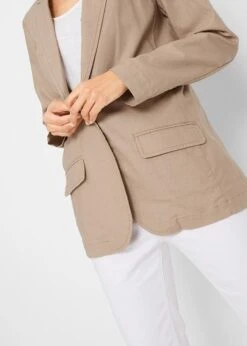 Blazer Long En Lin Majoritaire, Loose Fit -Venus Mode Winkel 20060969 CIYp8xTA