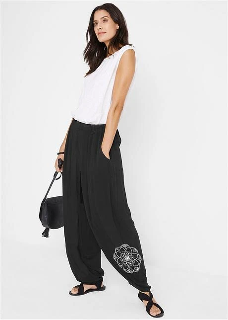 Pantalon Extra Large à Imprimé Latéral Avec Taille Confortable 6 Pantalon Extra Large à Imprimé Latéral Avec Taille Confortable - Afbeelding 4