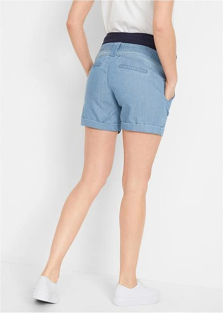 Short De Grossesse En Lin Effet Jean 5 Short De Grossesse En Lin Effet Jean - Afbeelding 3