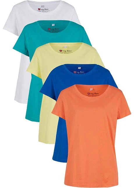 Lot De 5 Tee-shirts Col Rond, Manches Courtes 13 Lot De 5 Tee-shirts Col Rond, Manches Courtes - Afbeelding 11