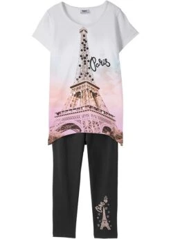 T-shirt + Legging 3/4 (ens. 2 Pces) Fille Avec Coton