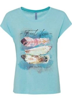 Rainbow T-shirt Imprimé Plume -Venus Mode Winkel 20101315 s7OJJ8L9