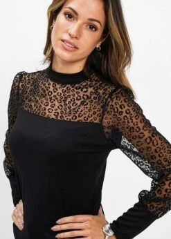 Haut à Manches Transparentes, Motif Animalier Tendance 13 Haut à Manches Transparentes, Motif Animalier Tendance -Venus Mode Winkel 20139999 NyD03jZd