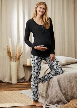 Pyjama De Grossesse/d'allaitement En Coton -Venus Mode Winkel 20171810 ZVnDpwRO