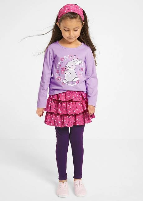 T-shirt, Jupe, Legging, Bandeau De Cheveux (Ens. 4 Pces.) Fille 4 T-shirt, Jupe, Legging, Bandeau De Cheveux (Ens. 4 Pces.) Fille - Afbeelding 2