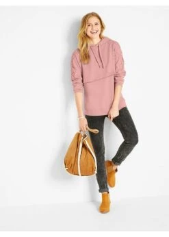 Sweat-shirt De Grossesse /d'allaitement Avec Dentelle -Venus Mode Winkel 20198346 DUv0Y13F