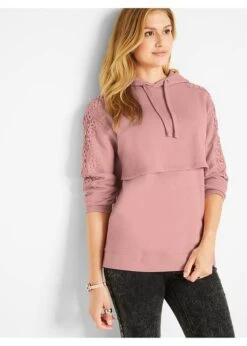Sweat-shirt De Grossesse /d'allaitement Avec Dentelle -Venus Mode Winkel 20198352 bXuydESW