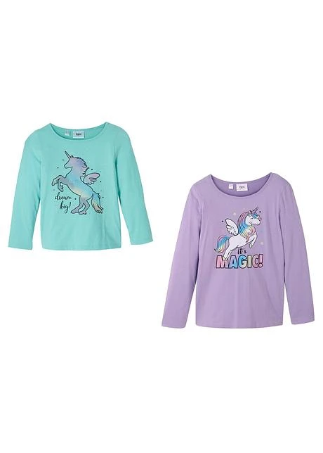 Lot De 2 T-shirts Manches Longues Fille En Coton 8 Lot De 2 T-shirts Manches Longues Fille En Coton - Afbeelding 6