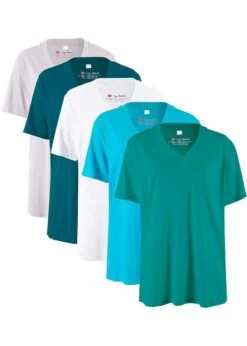 Lot De 5 T-shirts Longs Amples Col En V, Manches Courtes -Venus Mode Winkel 20232755 H9XEmFGO